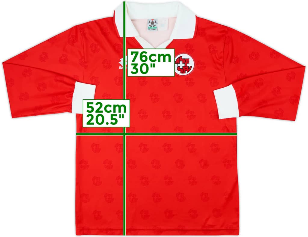 1994-96 Switzerland Home L/S Shirt - 9/10 - (L)