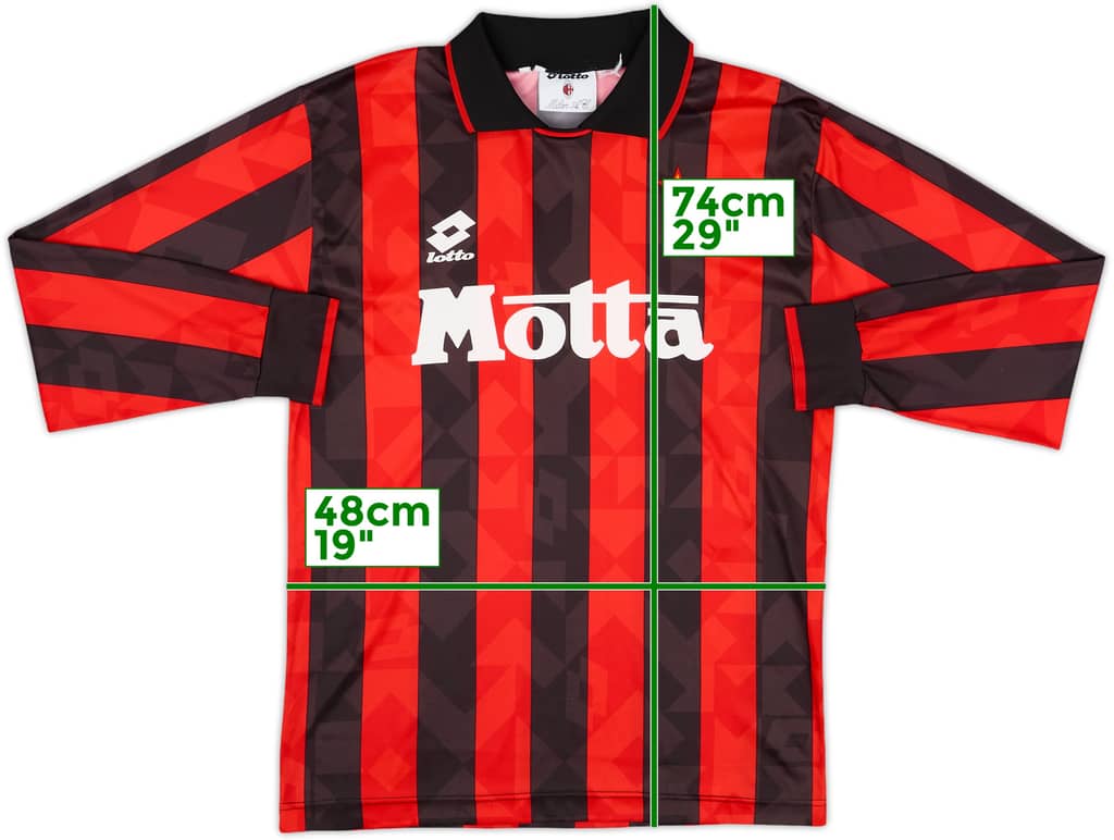 1993-94 AC Milan Home L/S Shirt - 9/10 - (M)