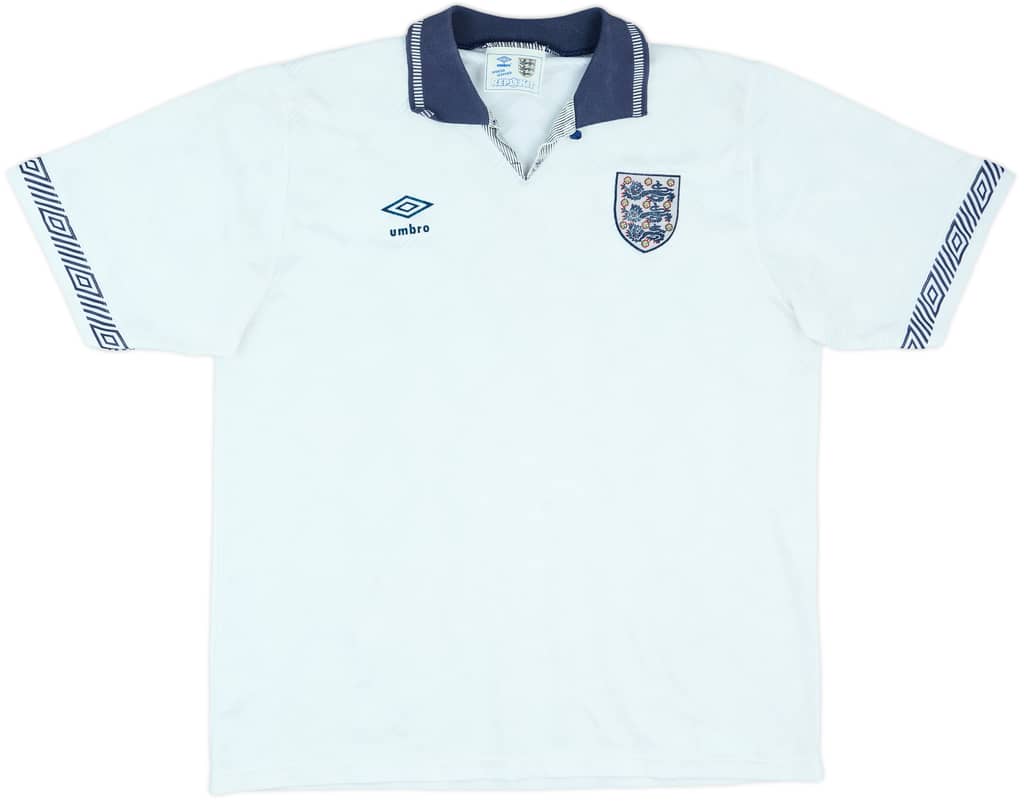 1990-92 England Home Shirt - 7/10 - (XL)