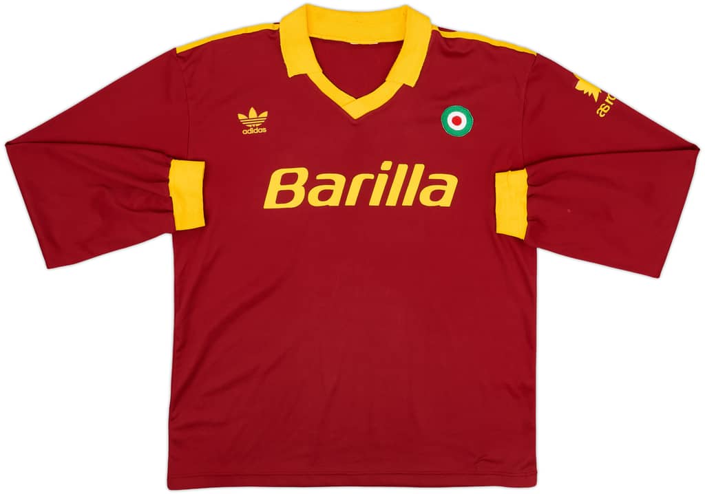 1991-92 Roma Home L/S Shirt - 8/10 - (L)