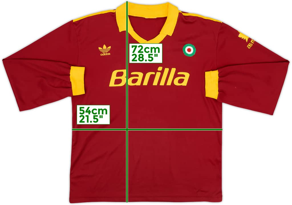 1991-92 Roma Home L/S Shirt - 8/10 - (L)