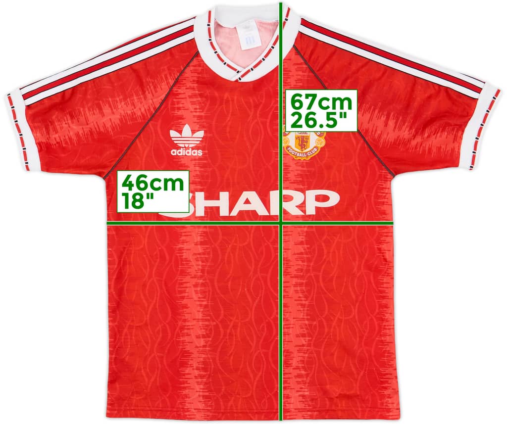 1990-92 Manchester United Home Shirt - 8/10 - (S)