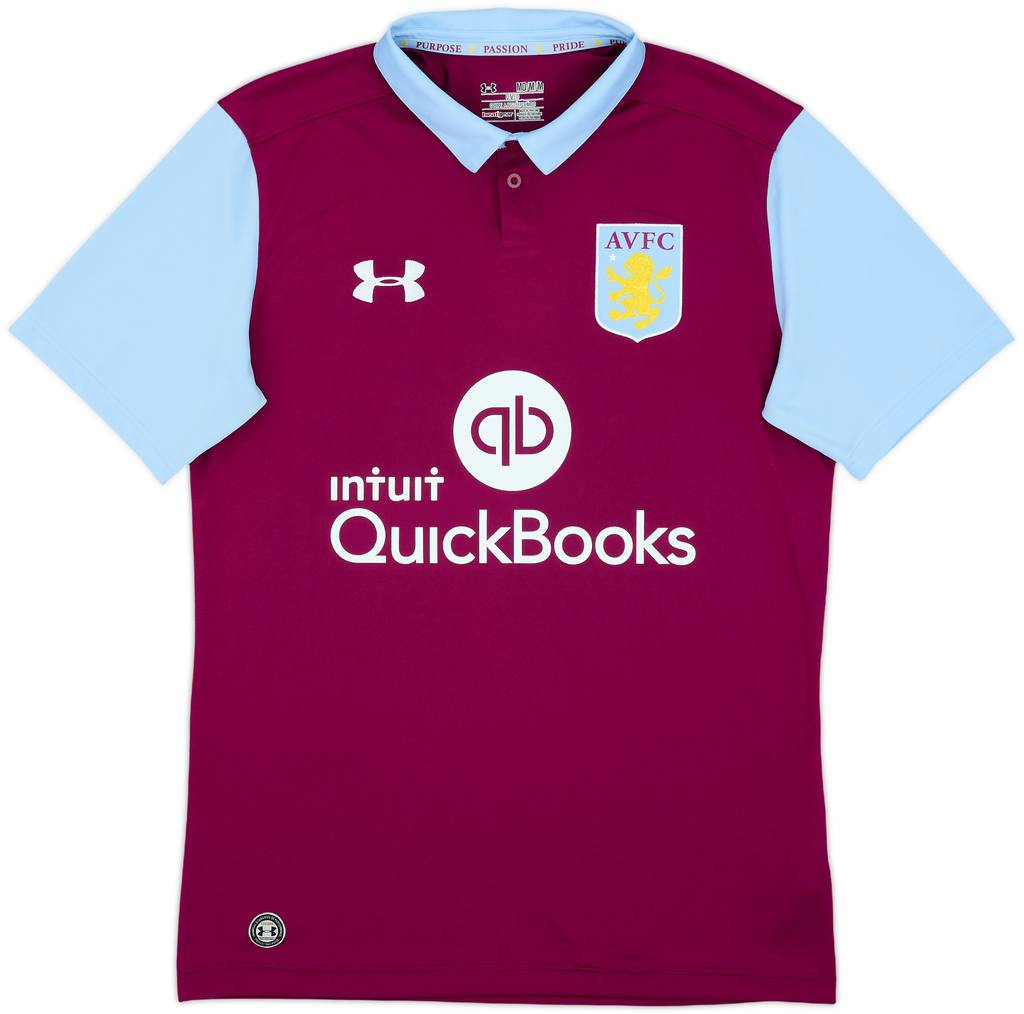 2016-17 Aston Villa Home Shirt - 9/10 - (M)