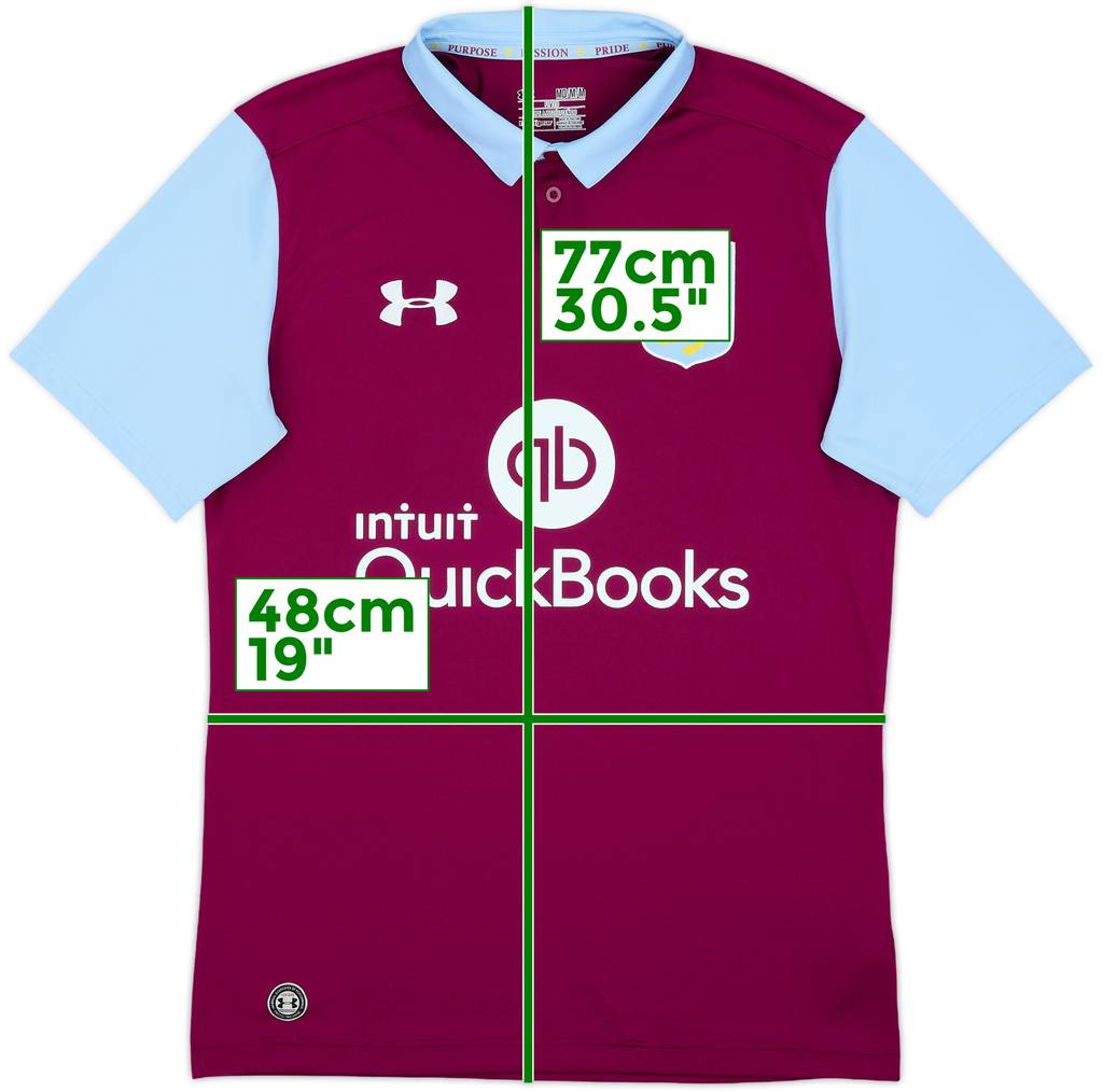 2016-17 Aston Villa Home Shirt - 9/10 - (M)