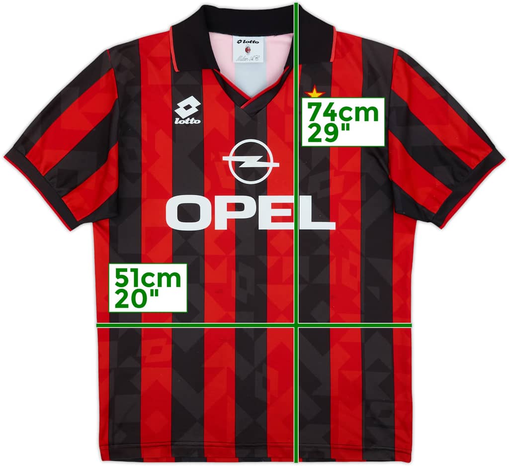 1994-95 AC Milan Home Shirt - 8/10 - (L)