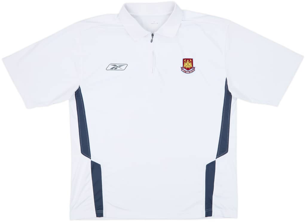 2004-05 West Ham Reebok 1/4 Zip Polo Shirt - 8/10 - (XL)