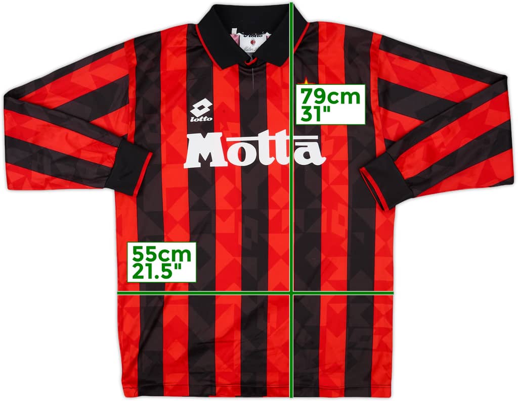 1994-95 AC Milan Home L/S Shirt - 8/10 - (L)