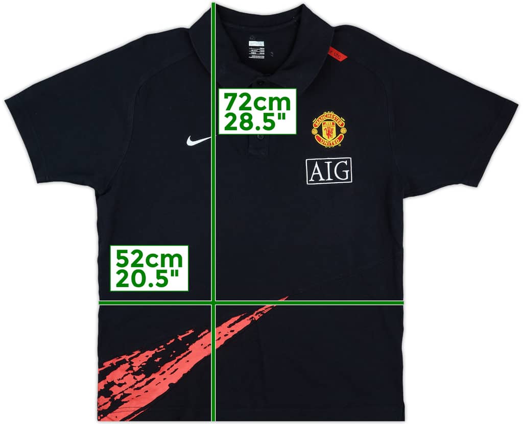 2007-08 Manchester United Nike Polo Shirt - 9/10 - (L)