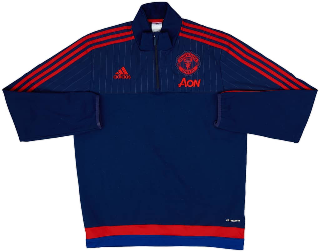 2015-16 Manchester United adidas 1/4 Zip Drill Top - 7/10 - (L)