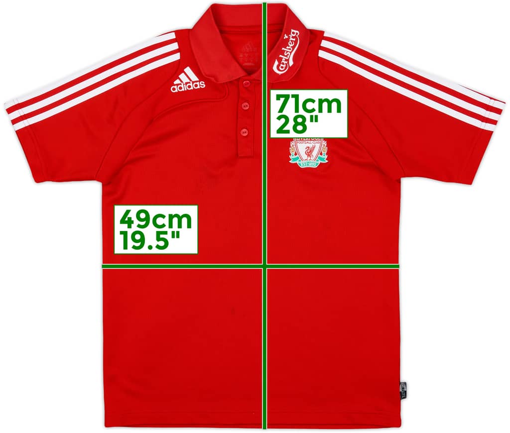 2008-09 Liverpool adidas Polo Shirt - 7/10 - (S)