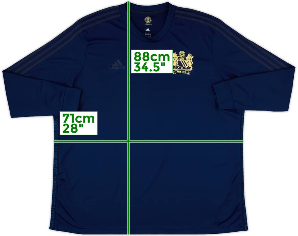 2018-19 Manchester United adidas Retro '1968' L/S Shirt - 10/10 - (3XL)