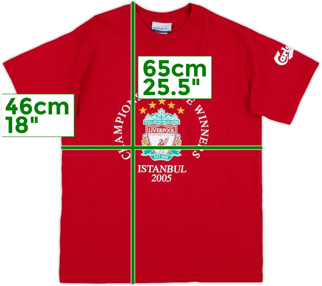 2005-06 Liverpool 'Champions League Winners' Cotton Tee - 9/10 - (S)