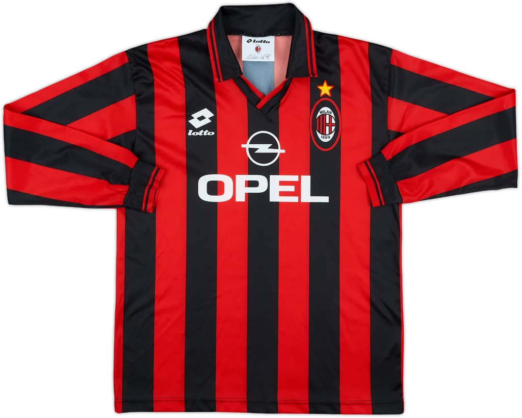 1994-95 AC Milan Home L/S Shirt - 9/10 - (L.Boys)