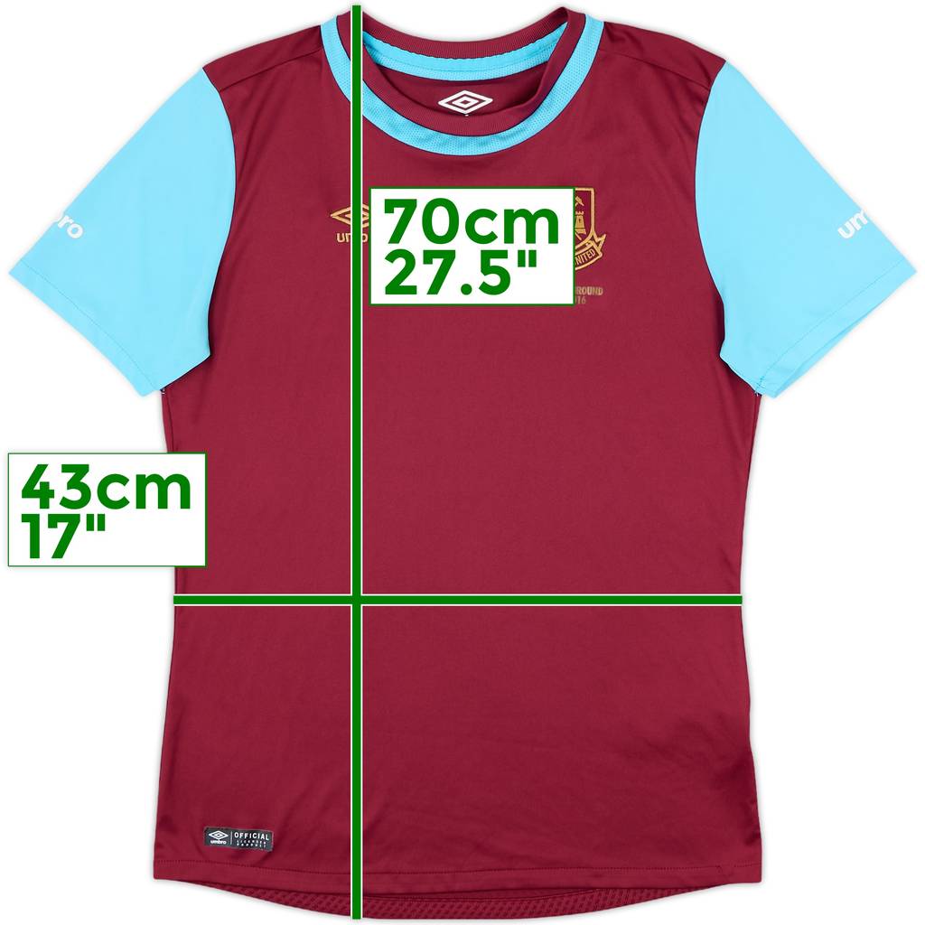 2015-16 West Ham 'Boleyn' Home Shirt - 8/10 - (XL.Boys)