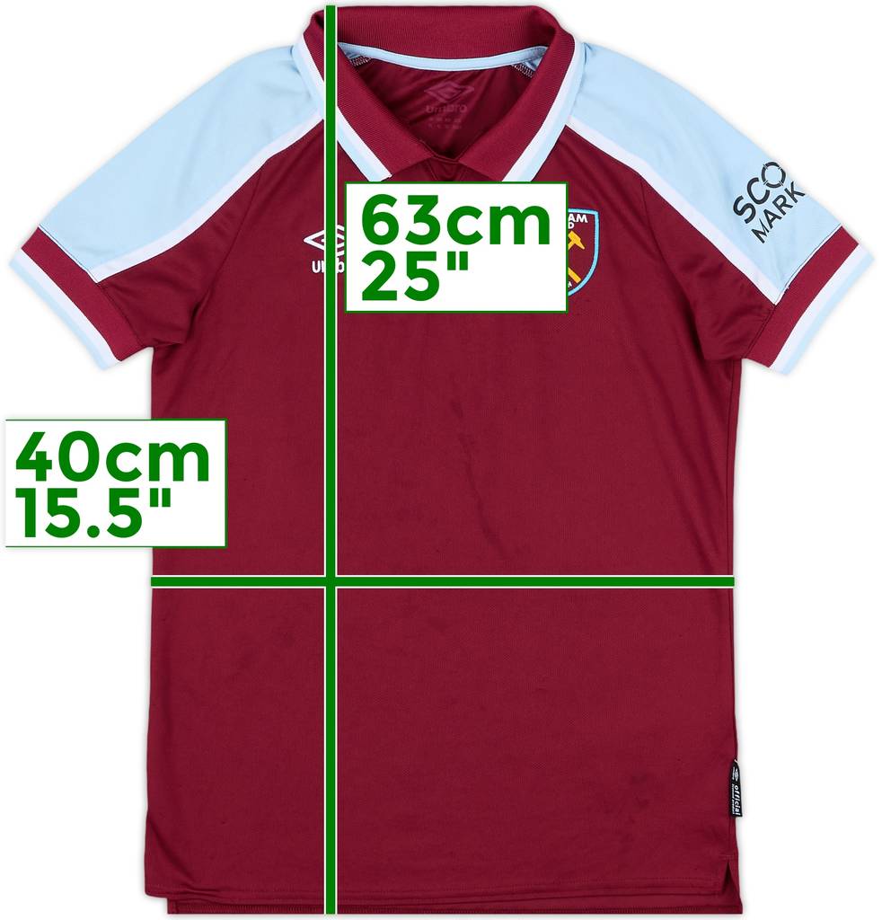 2021-22 West Ham Home Shirt - 6/10 - (L.Boys)