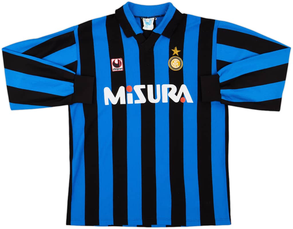 1988-89 Inter Milan Home L/S Shirt - 9/10 - (L)
