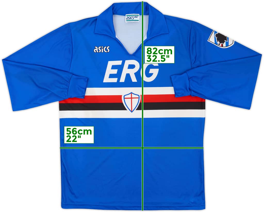 1990-92 Sampdoria Home L/S Shirt - 8/10 - (XL)
