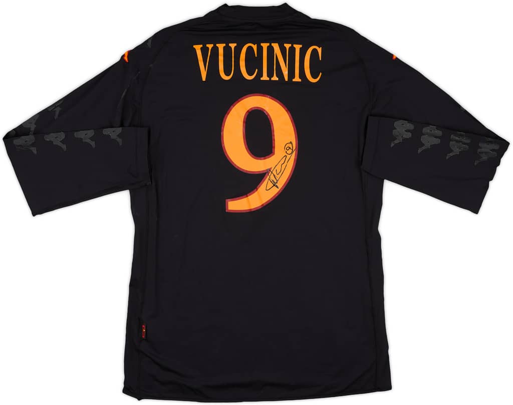 2009-10 Roma Match Issue Signed Third L/S Shirt Vucinic #9