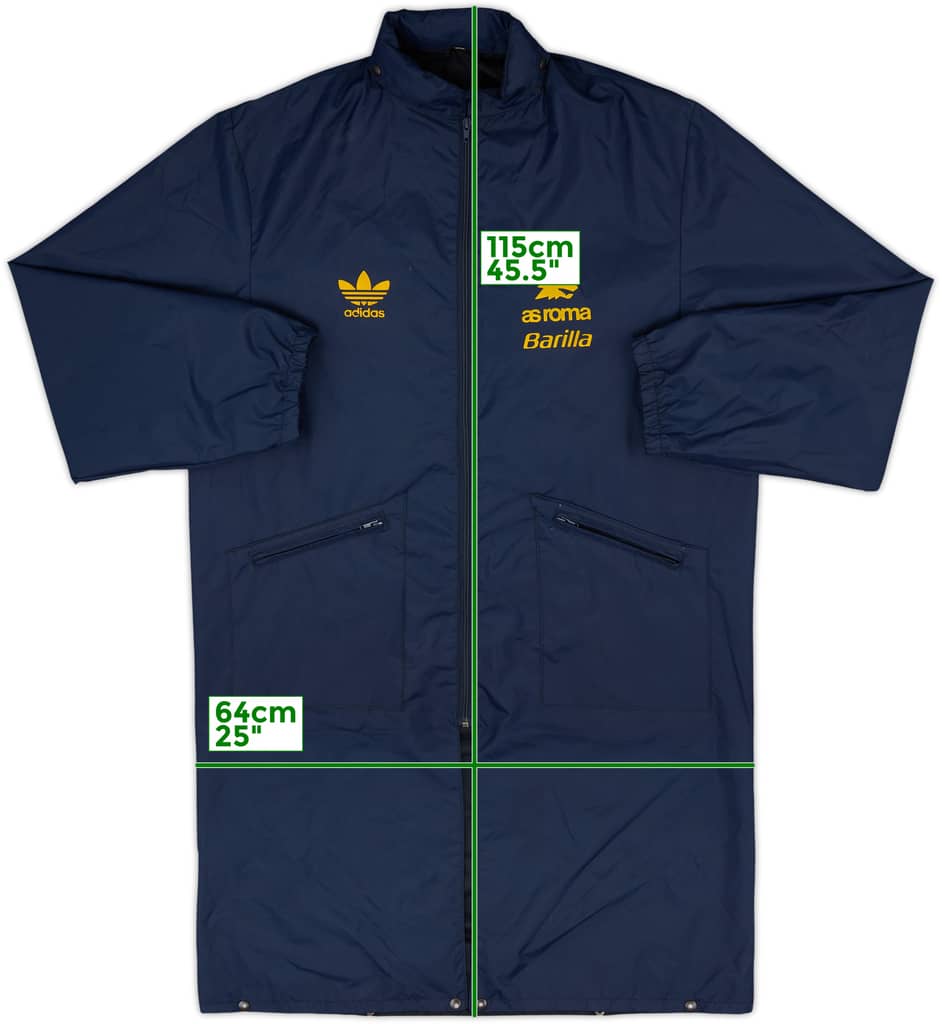 1991-92 Roma adidas Padded Bench Coat - 8/10 - (XL)