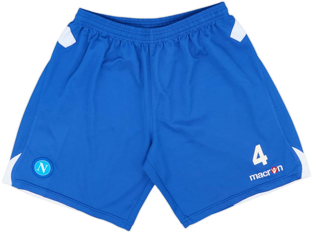 2009-10 Napoli Player Issue Macron Training Shorts #4 - 8/10 - (L)