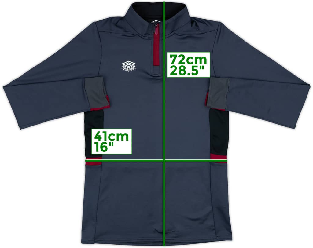 2017-18 West Ham Umbro 1/4 Zip Training Top - 10/10 - (XL.Boys)