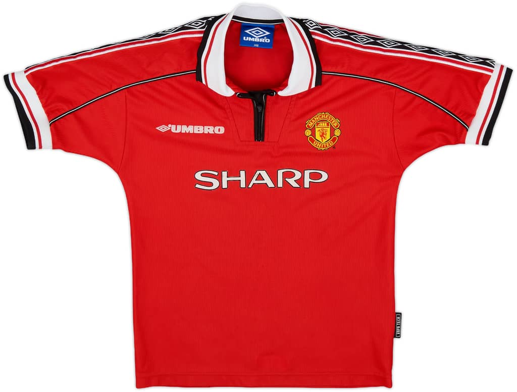 1998-00 Manchester United Home Shirt - 8/10 - (M.Boys)