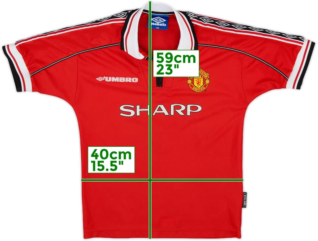 1998-00 Manchester United Home Shirt - 8/10 - (M.Boys)