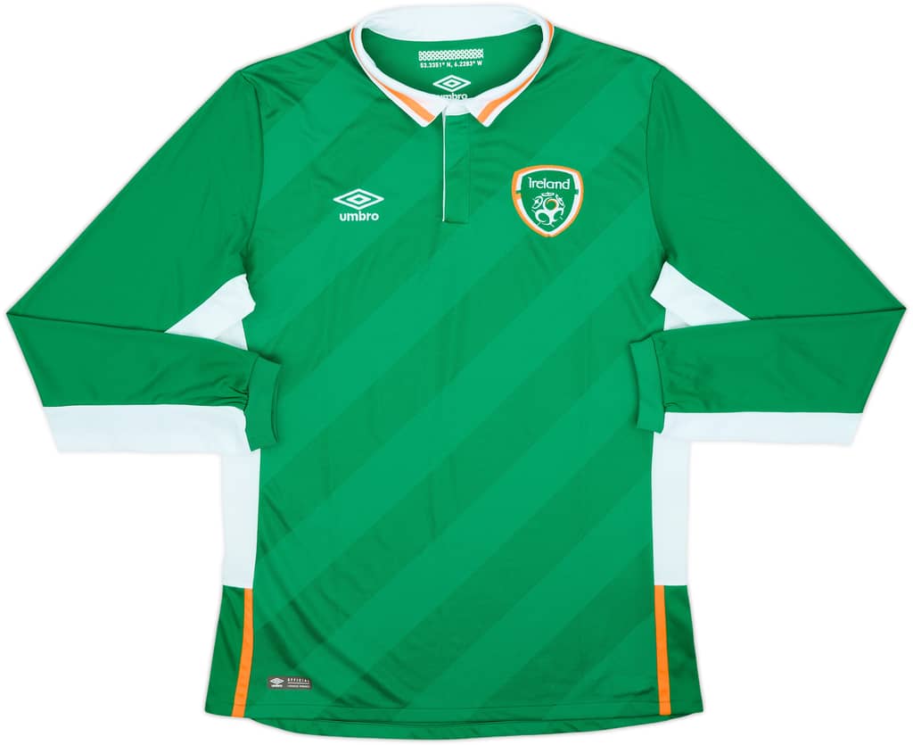 2016-17 Ireland Home L/S Shirt - 8/10 - (L)