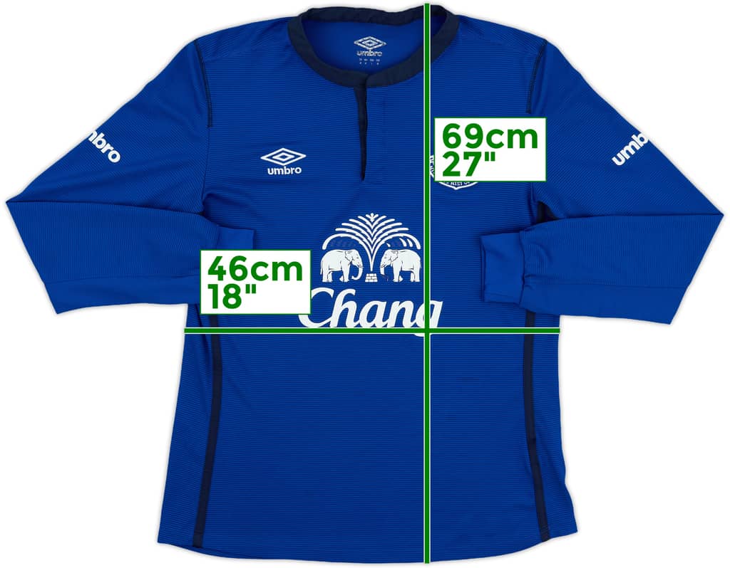 2014-15 Everton Home L/S Shirt - 5/10 - (M)