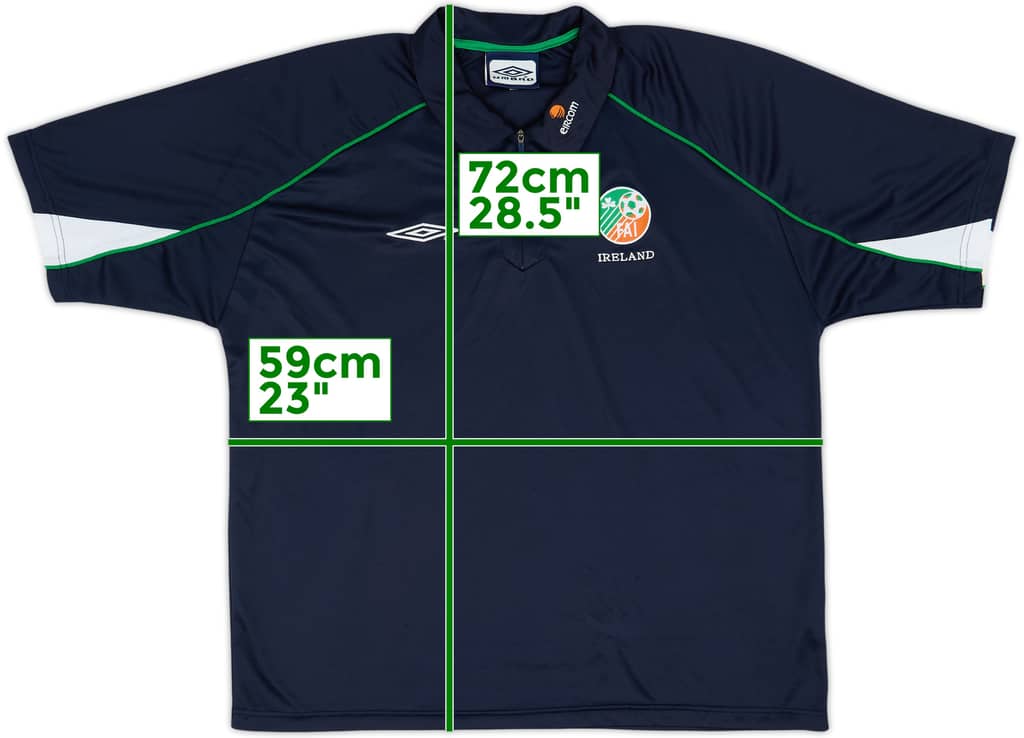 2002 Ireland Umbro 1/4 Zip Polo Shirt - 9/10 - (XL)