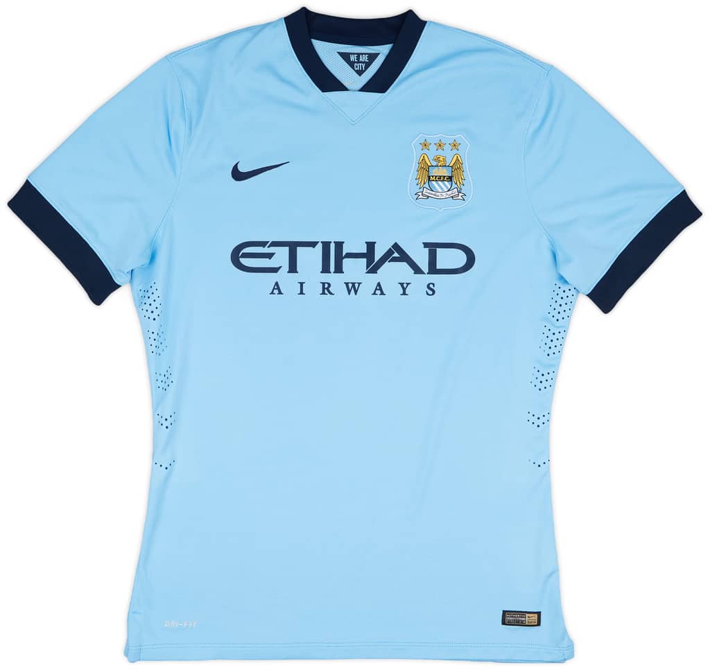 2014-15 Manchester City Match Issue Home Shirt #38
