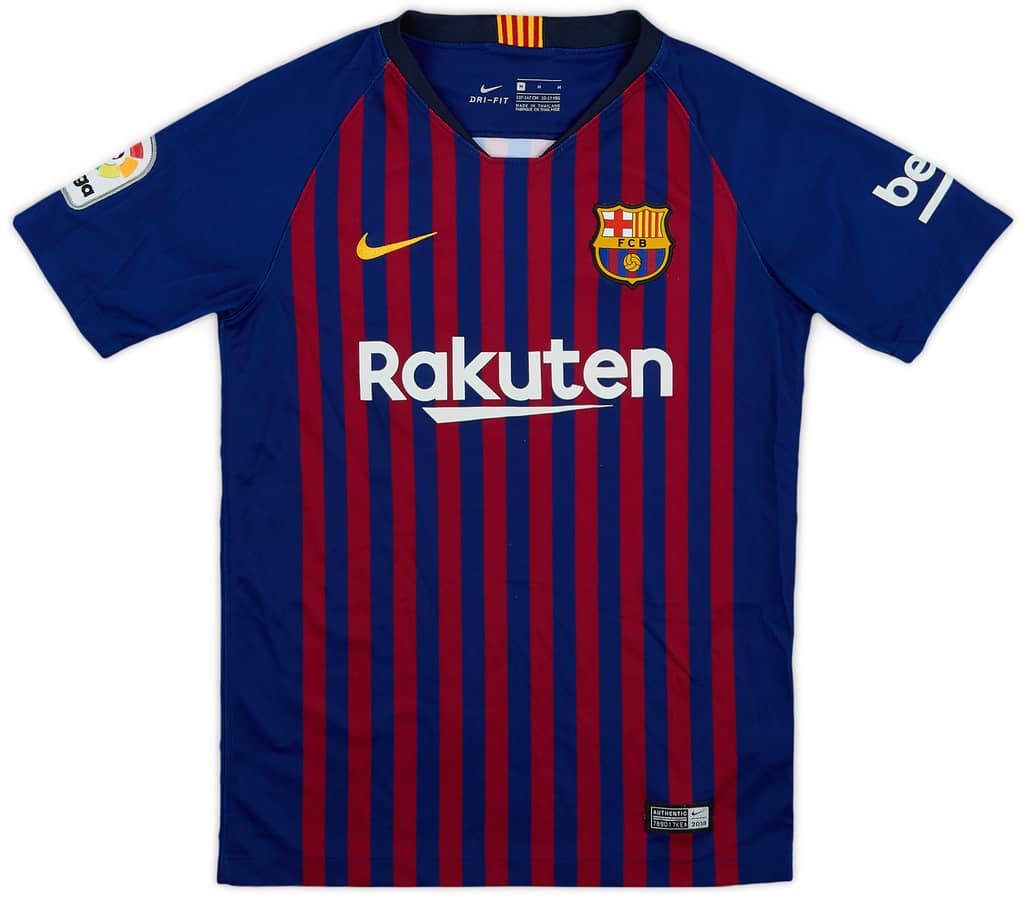 2018-19 Barcelona Home Shirt - 9/10 - (M.Boys)