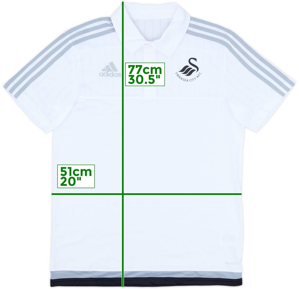 2015-16 Swansea adidas Polo Shirt - 9/10 - (M)