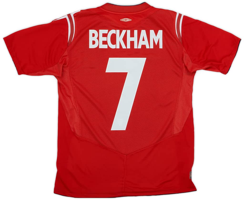 2002-04 England Away Shirt Beckham #7 - 6/10 - (S)