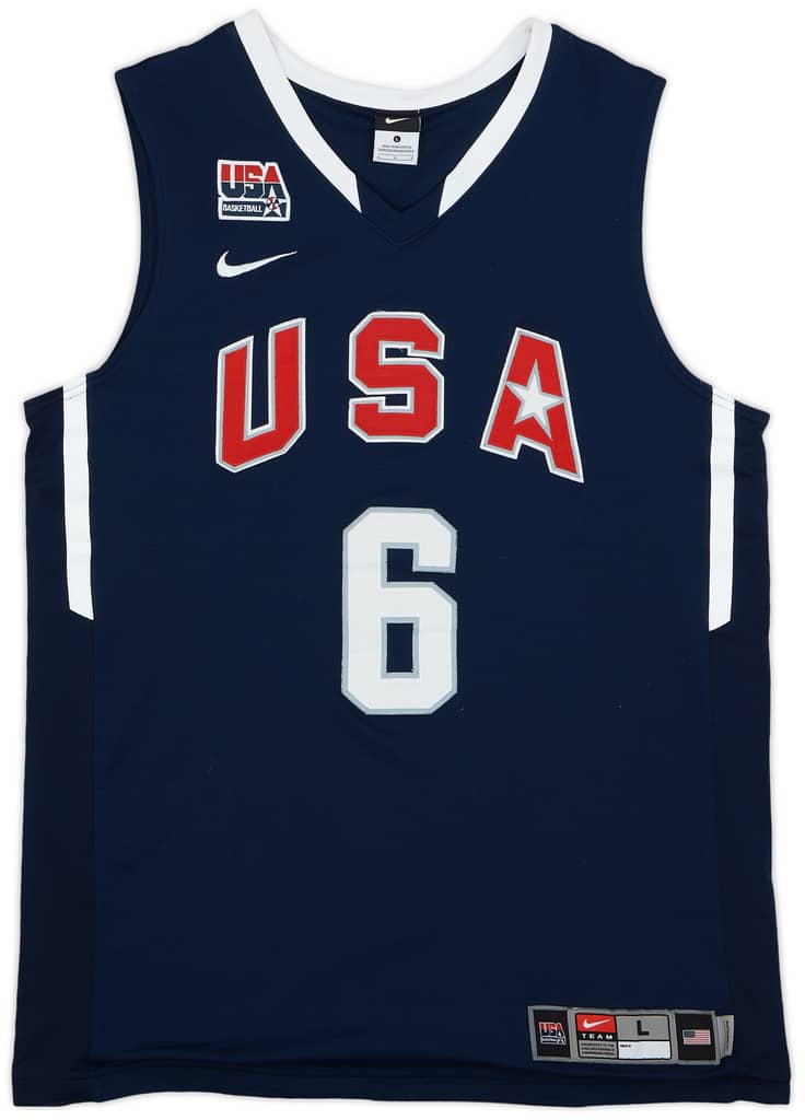 2010 USA James #6 Nike Authentic Away Jersey - 7/10 - (L)