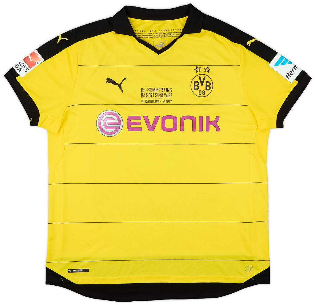 2015-16 Borussia Dortmund Home Shirt Aubameyang #17 - 8/10 - (XXL)