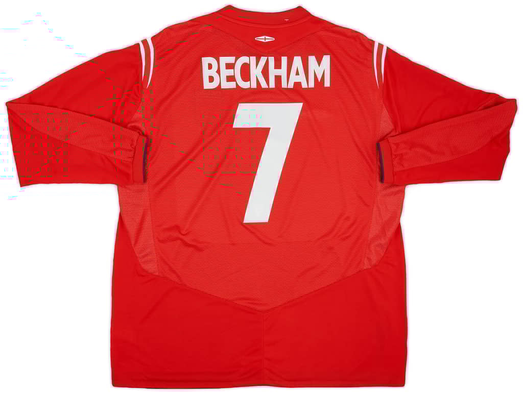2004-06 England Away Shirt Beckham #7 (XXL)