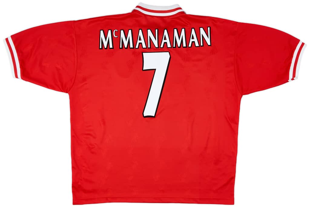 1996-98 Liverpool Home Shirt McManaman #7 - 9/10 - (XL)