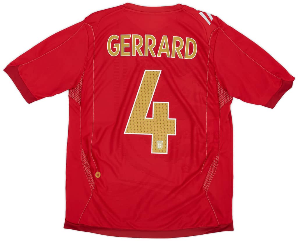 2006-08 England Away Shirt Gerrard #4 - 6/10 - (M)