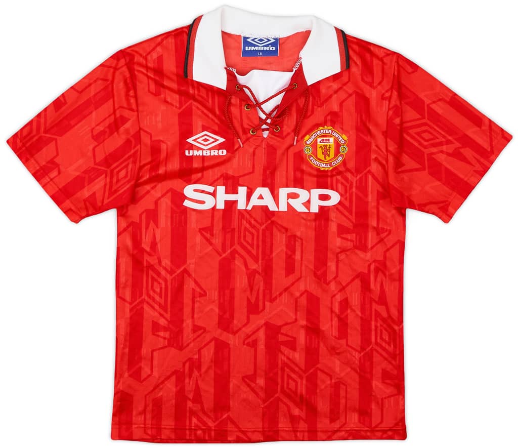 1992-94 Manchester United Home Shirt - 8/10 - (L.Boys)