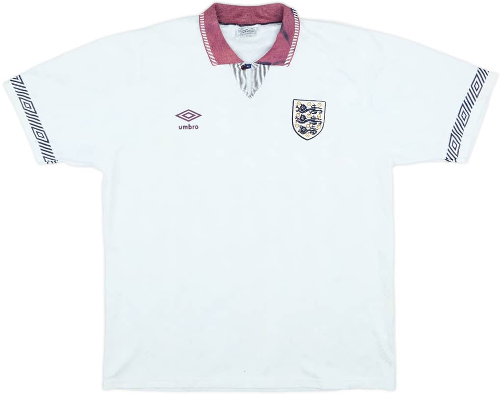 1990-92 England Home Shirt - 4/10 - (L)