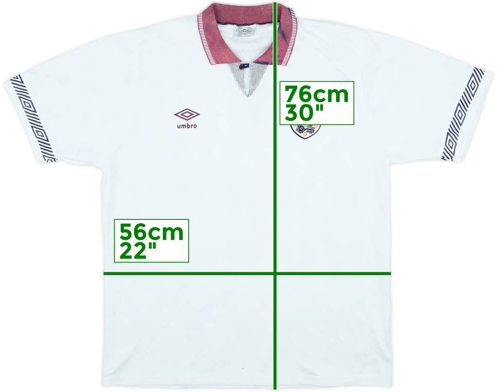 1990-92 England Home Shirt - 4/10 - (L)