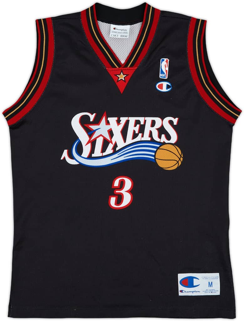 2000-06 Philadelphia 76ers Iverson #3 Champion Away Jersey - 9/10 - (M.Boys)