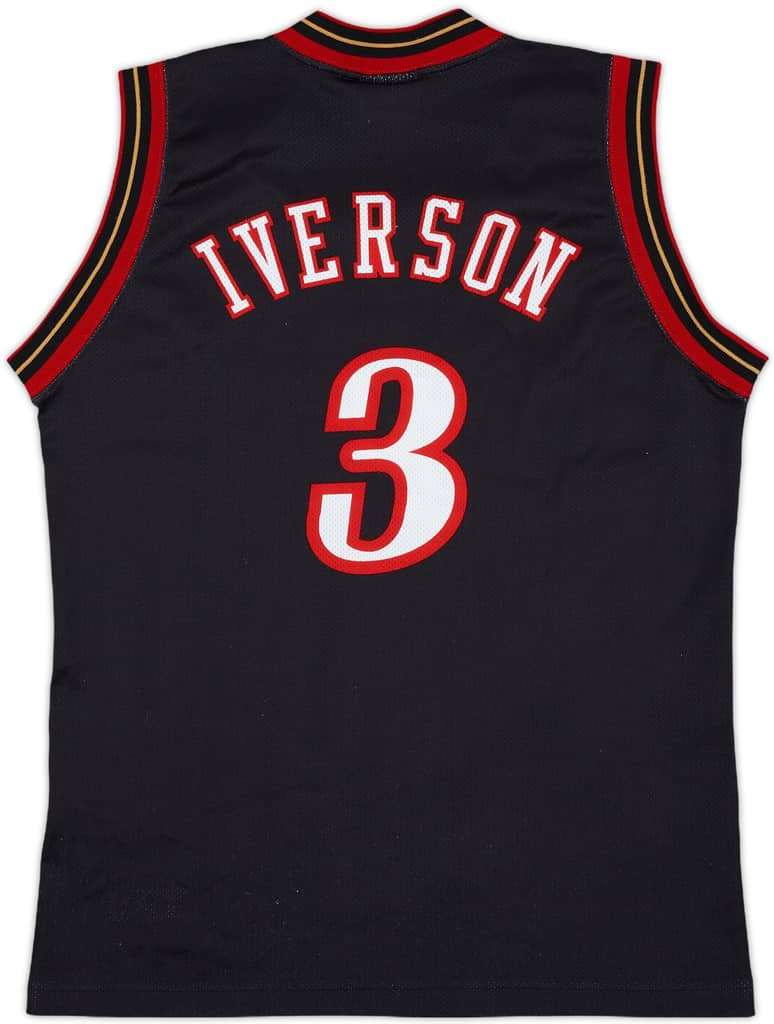 2000-06 Philadelphia 76ers Iverson #3 Champion Away Jersey - 9/10 - (M.Boys)