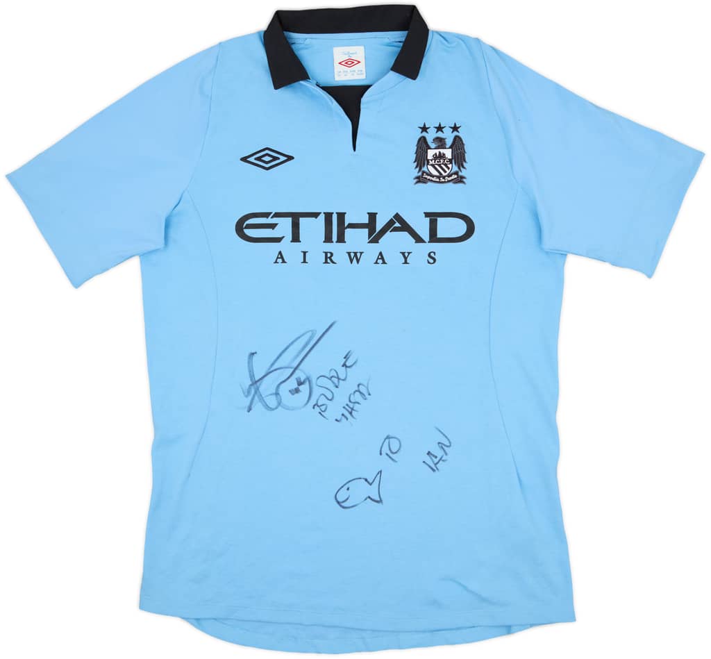2012-13 Manchester City Signed Home Shirt - 7/10 - (M)