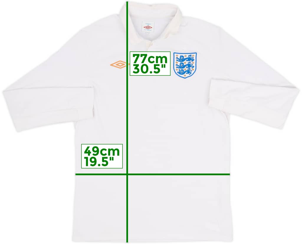 2009-10 England Home L/S Shirt - 5/10 - (M)