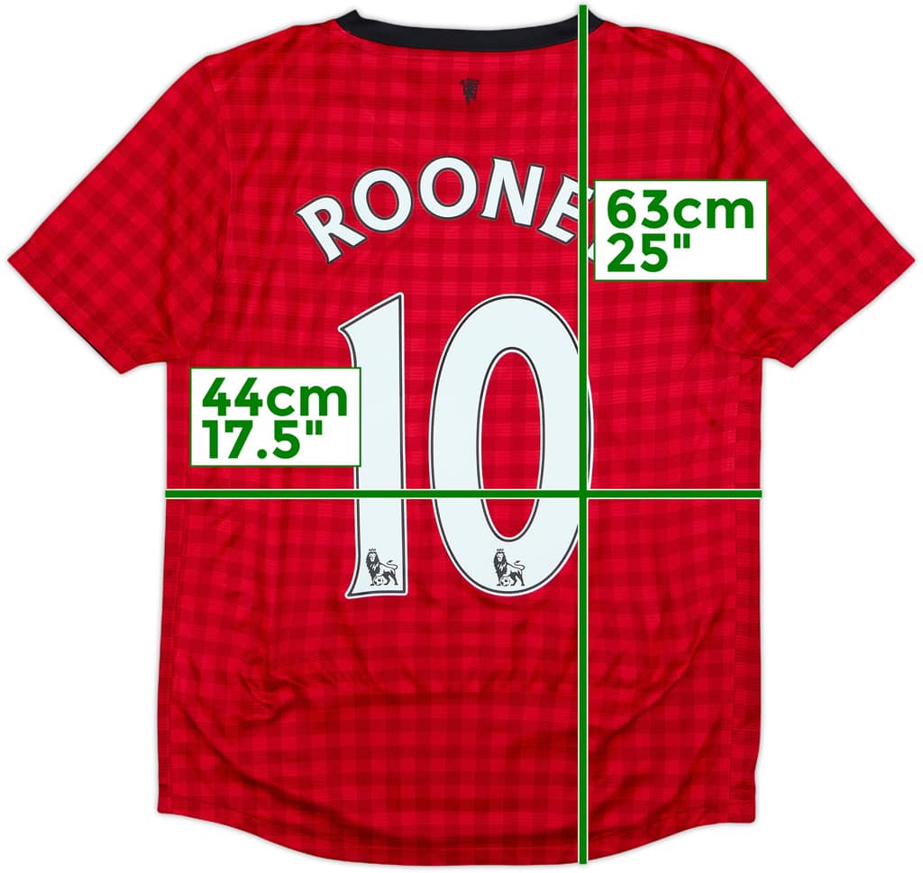 2012-13 Manchester United Home Shirt Rooney #10 - 8/10 - (M.Boys)