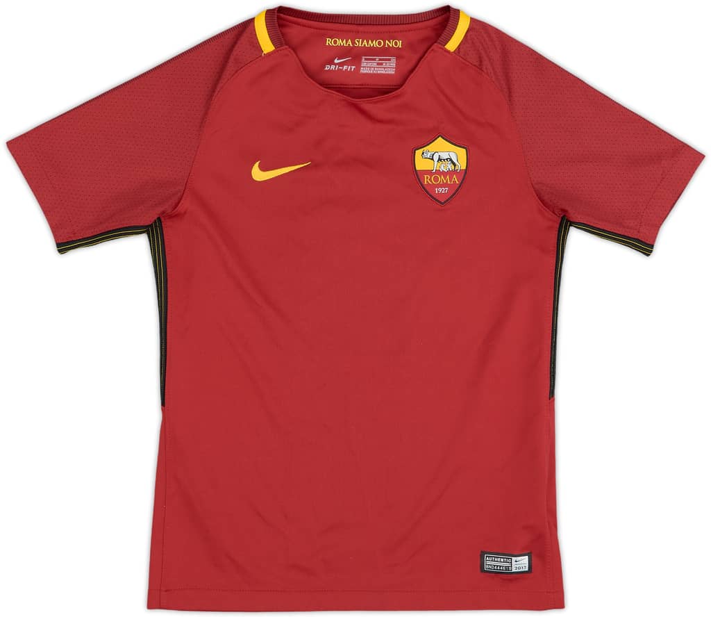2017-18 Roma Home Shirt - 10/10 - (S.Boys)