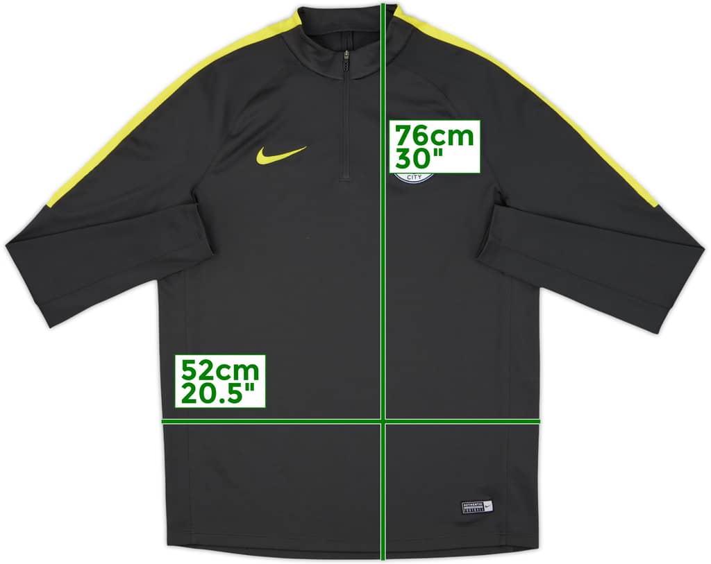 2016-17 Manchester City Nike 1/4 Zip Drill Top - 8/10 - (L)