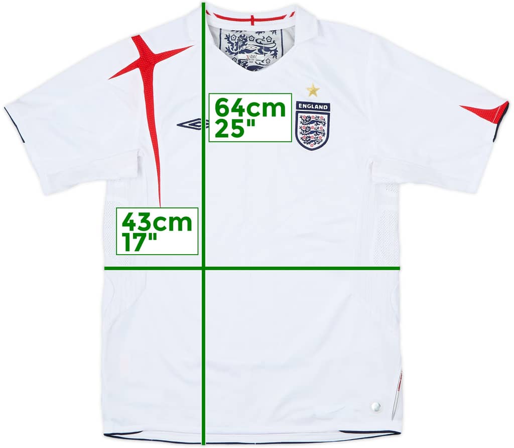 2005-07 England Home Shirt - 9/10 - (M.Boys)